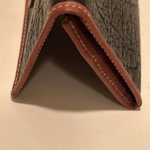 YSL Bifold Cardholder Two Tone Leather Wallet Black Tan Classic Contemporary - Picture 6 of 12